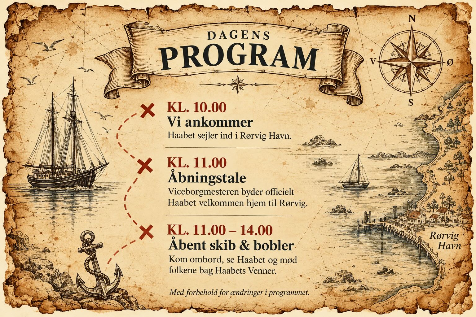 Program for Haabets ankomst til Rørvig den 10. oktober